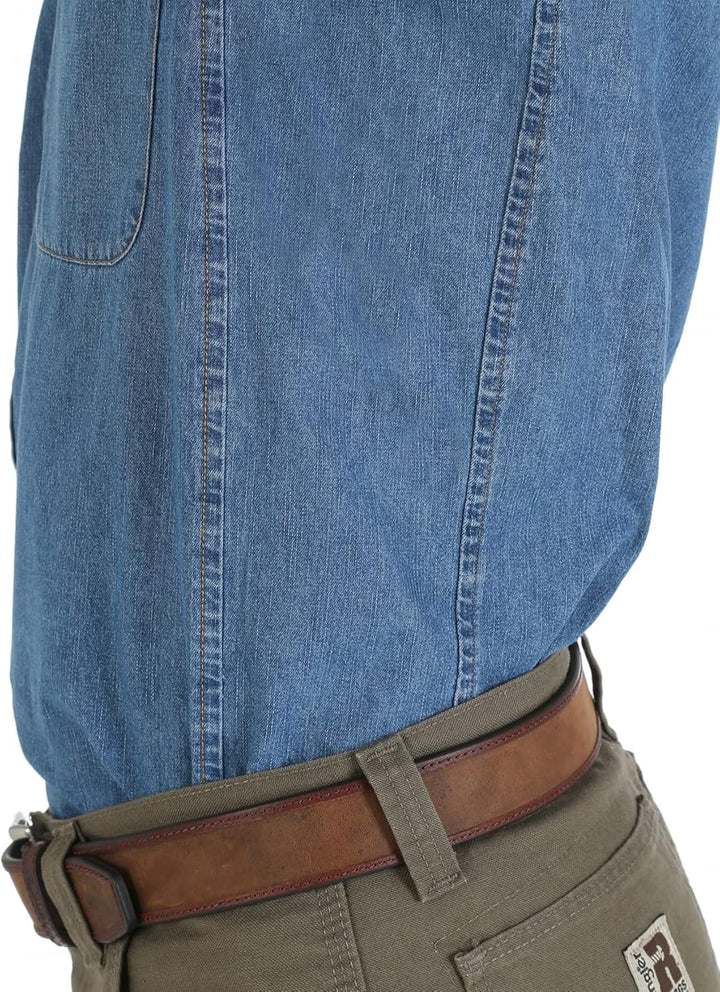 Wrangler Herren Riggs Workwear Logger Twill Langarm Arbeitshemd, Antik-marineblau