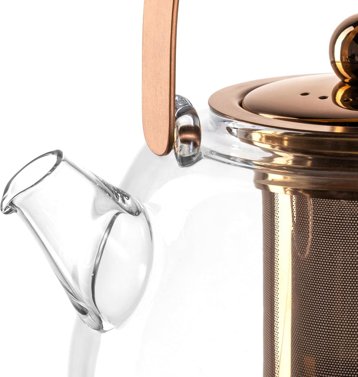 LEONARDO HOME Tè per Te Teekanne mit herausnehmbarem Siebeinsatz - Teekessel aus Glas mit Deckel und