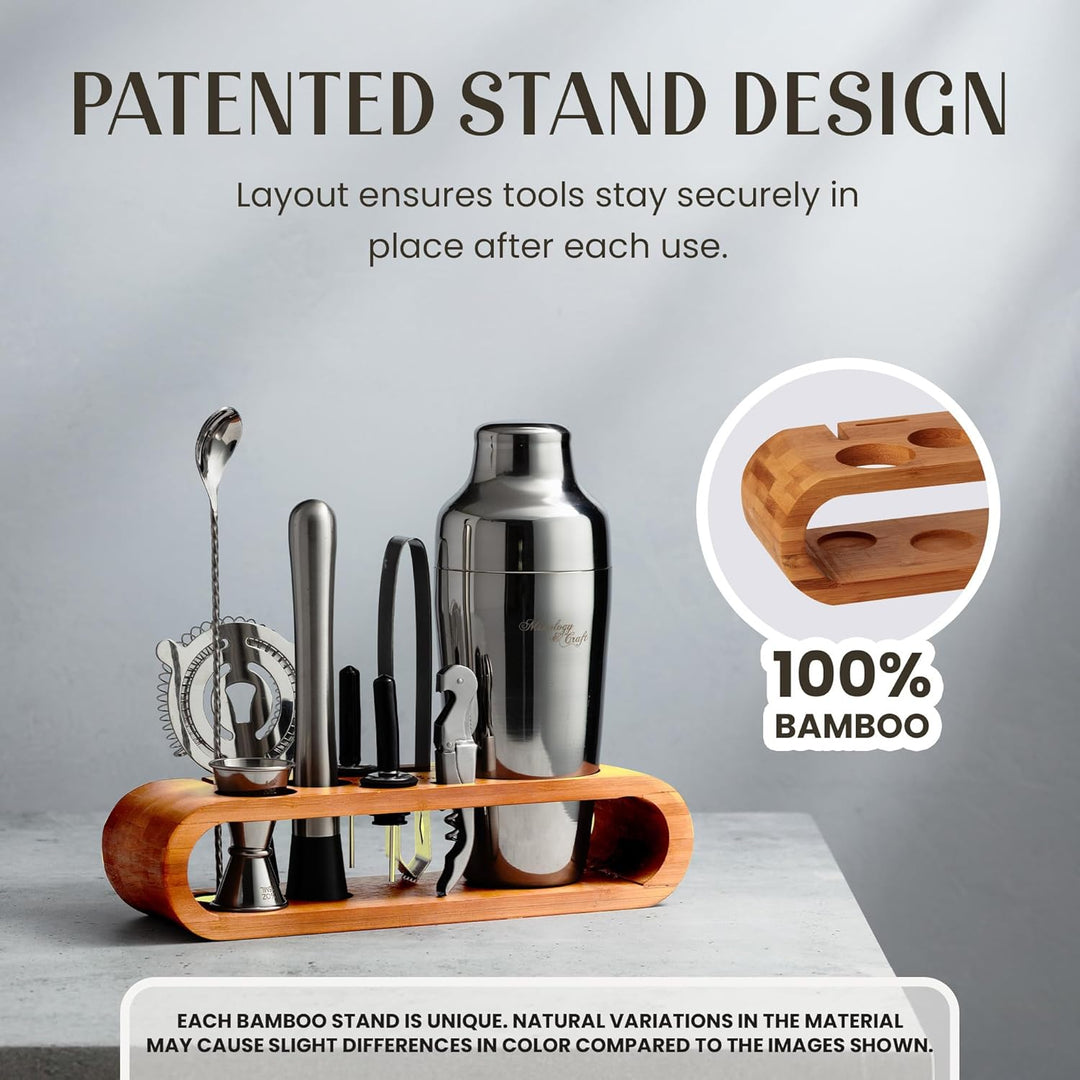 Mixology & Craft Cocktail Set (10-TLG.) - Edles Cocktail Shaker Set mit Shaker aus Edelstahl und Bar