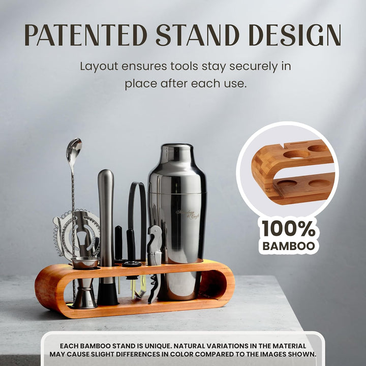 Mixology & Craft Cocktail Set (10-TLG.) - Edles Cocktail Shaker Set mit Shaker aus Edelstahl und Bar