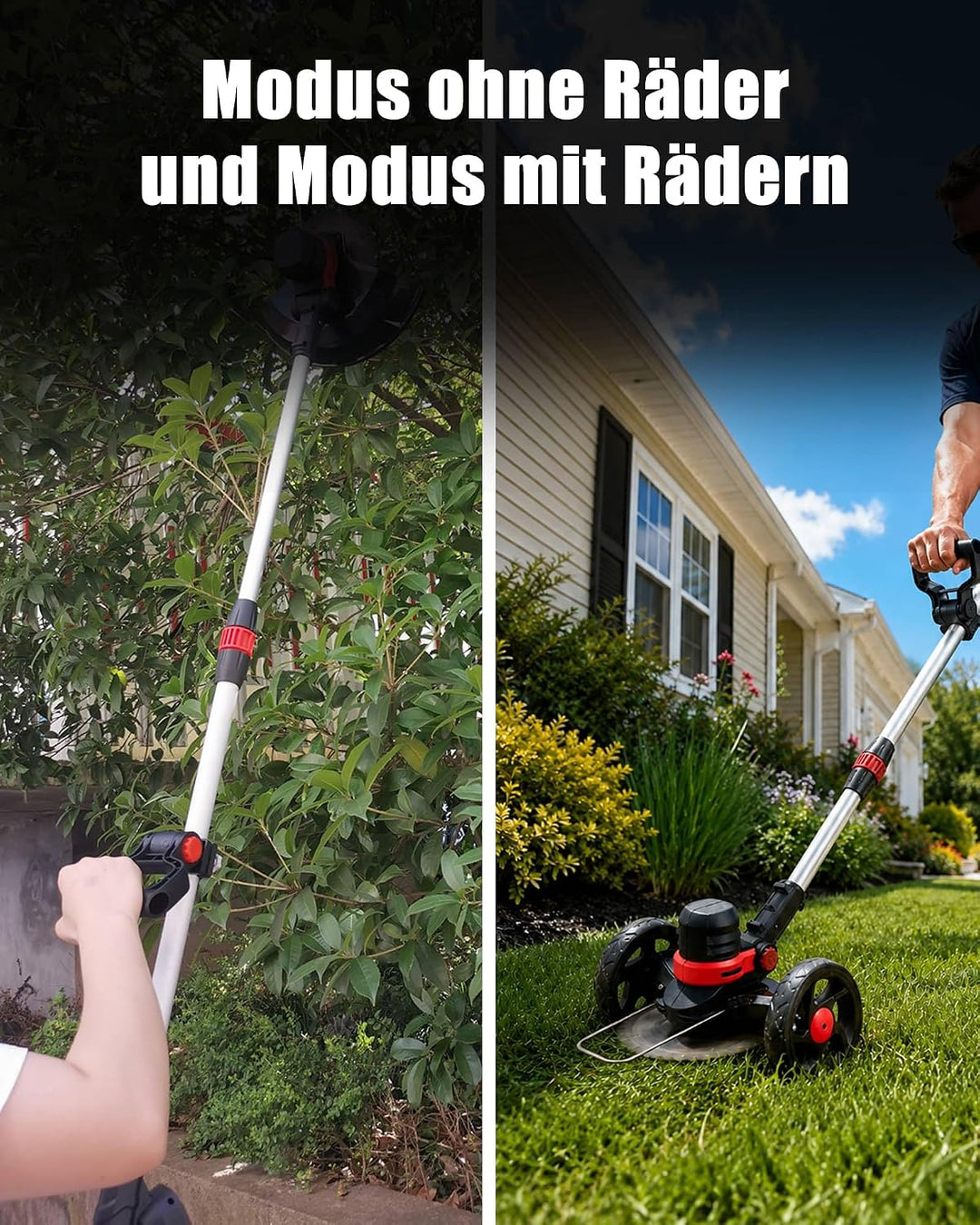 Rasentrimmer mit Akku für Makita Rasentrimmer mit Unkrautbürste BRUSHLESS | ∅30cm Freischneider Akku