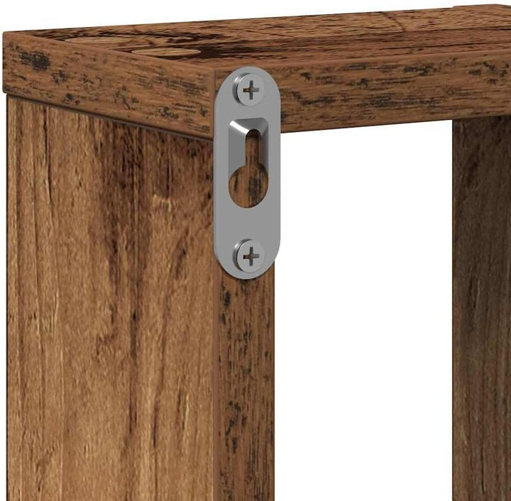 vidaXL Wandregal Wandmontiert mit Speicher Altholz 104,5 x 43 x 10 cm, Stilisches rechteckiges Wandr