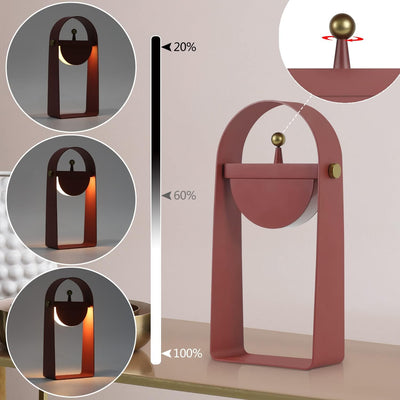 ZMH Tischlampe Akku LED Nachttischlampe - Kabellos Design Tischleuchte Rot Dimmbar mit USB Tragbar A