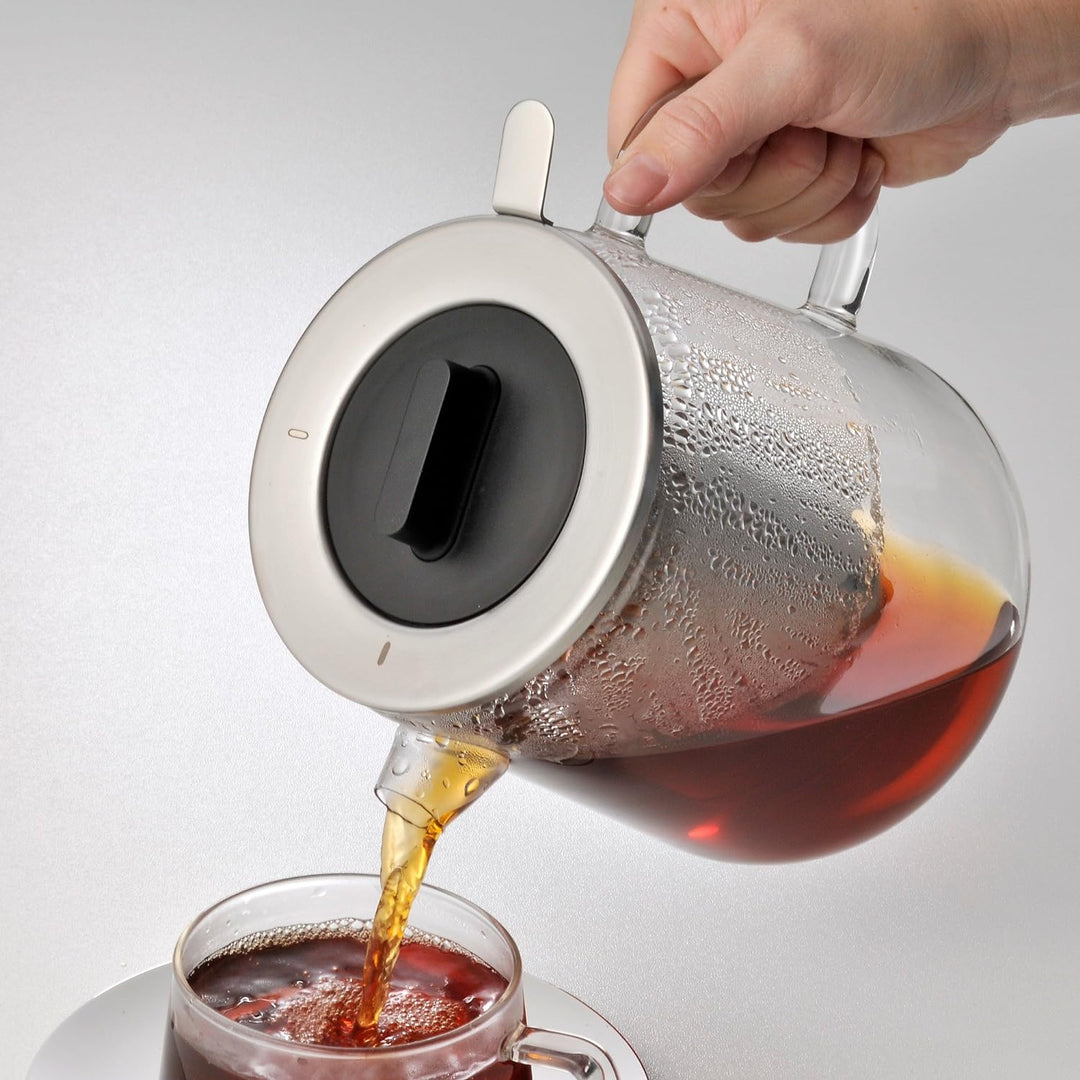 WMF SensiTea Teekanne mit Stövchen Set 3-teilig, Cromargan Edelstahl, Glaskanne 1,3l mit Siebeinsatz