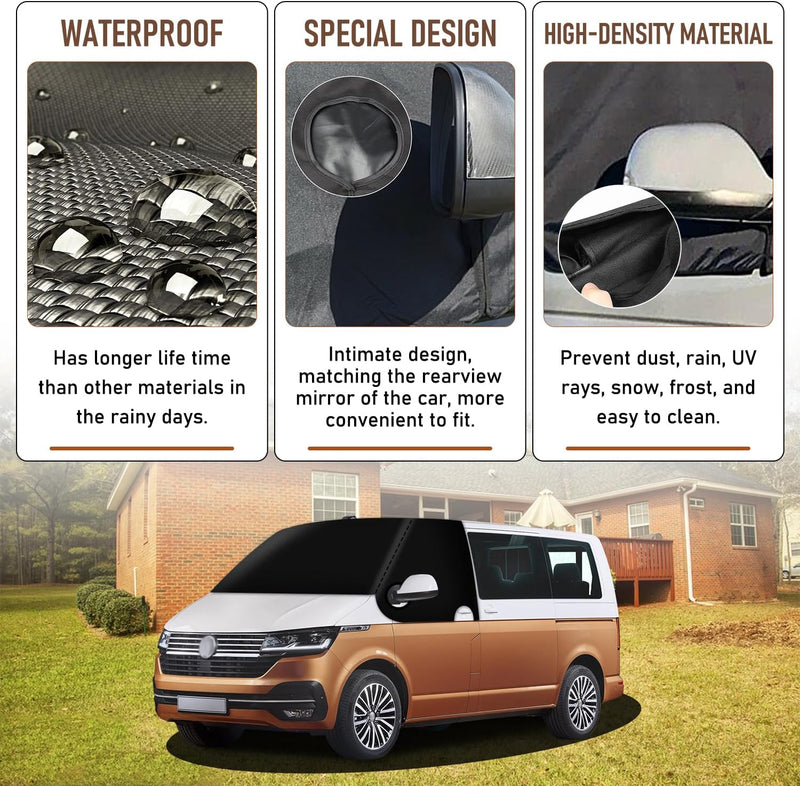 MaxAwe Frontscheibe Wrap Cover für VW T6, 600D Oxford Gewebe Auto Windschutzscheiben Abdeckung Therm