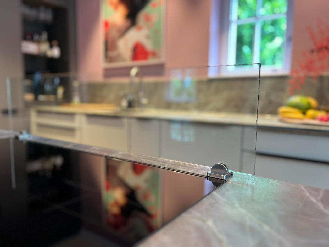 stauraum Spritzschutz Halterung ohne Bohren Herd Kochinsel mit Glasplatte 80cm Breite