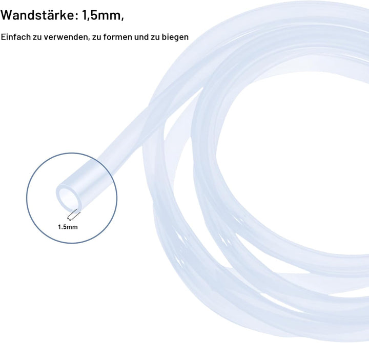 iMeistek Silikonschlauch 10mm ID x 13mm OD 6 Meter, Flexibler Lebensmitteltaugliche Schlauch Silikon