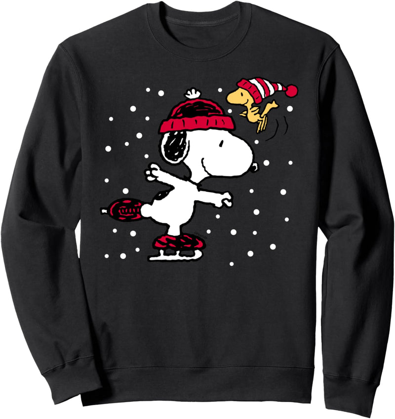 Peanuts Snoopy und Woodstock Skate Holiday Sweatshirt Sweatshirt