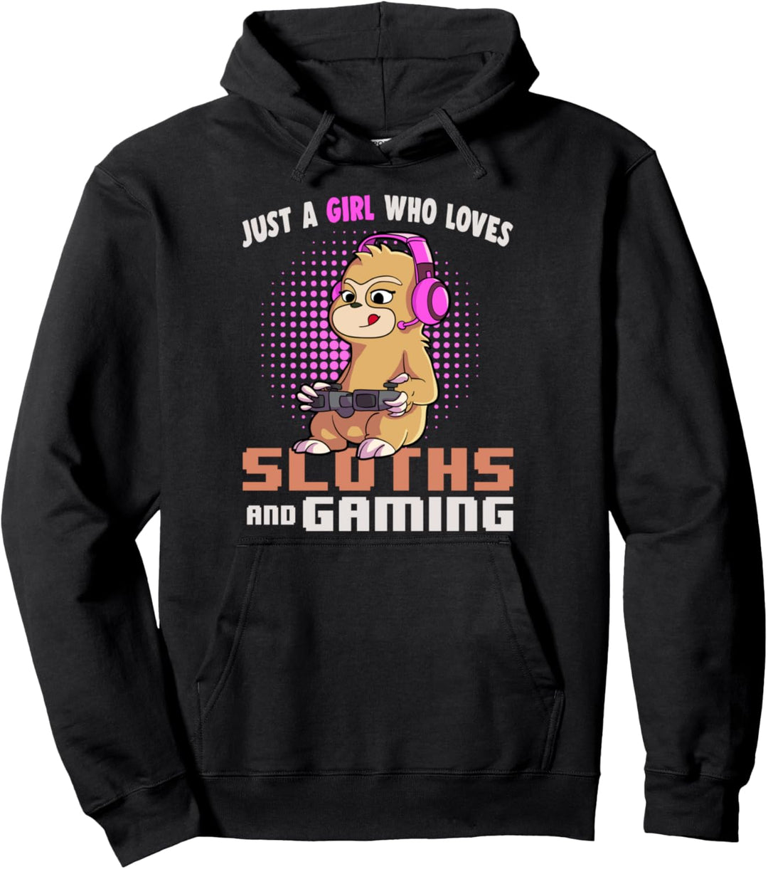 Nur ein Mädchen, das Faultiere und Gaming Girls Frauen liebt Pullover Hoodie