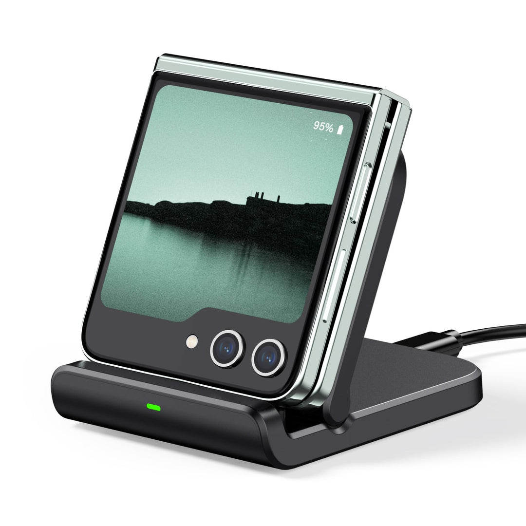 SwanScout Faltbare Induktive Ladestation für Samsung Galaxy Z Flip 7/7 FE 6/5/4/3 &amp; Moto Razr 60/50/