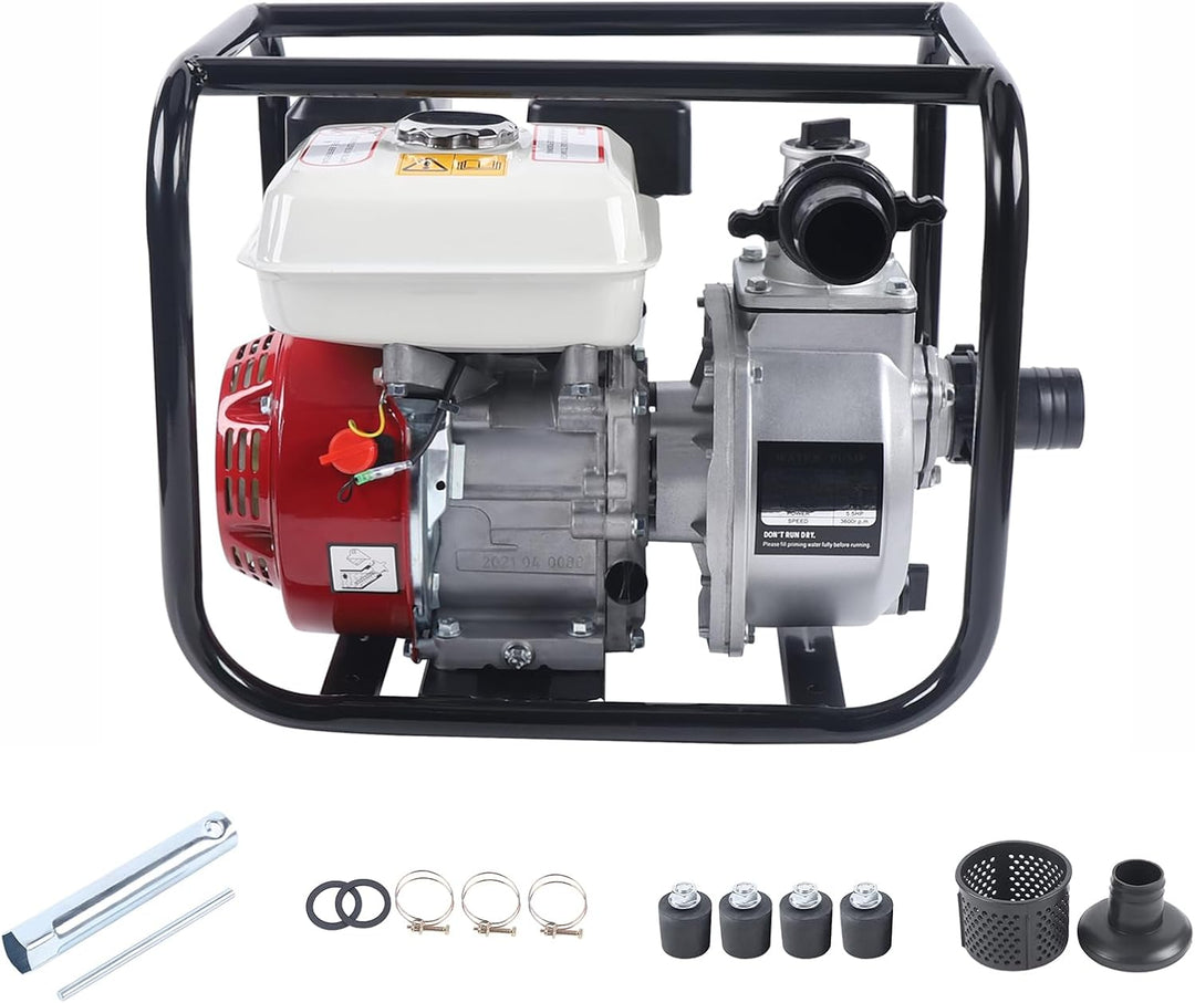 ROGONPDK 4 Takt Benzin Wasserpumpe 210 CC Wasserpumpe Motor Schmutzwasserpumpe Teichpumpe Gartenpump