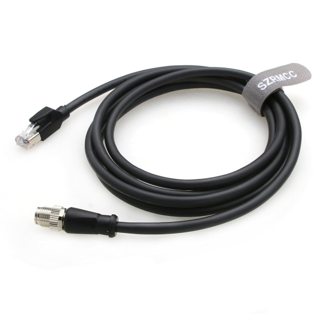 SZRMCC M12 8 Pin X-Coded Stecker auf RJ45 Ethernet Kabel Cat7e Gigabit Geschirmtes Wasserdicht Kabel