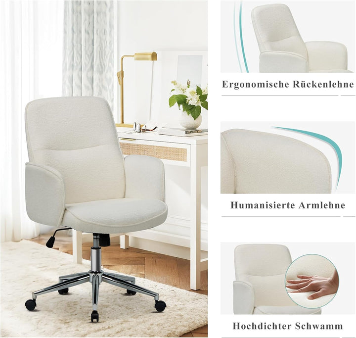 COLAMY High Back Shell-förmigen Bürostuhl, Moderne ergonomische Home Computer Schreibtischstuhl mit