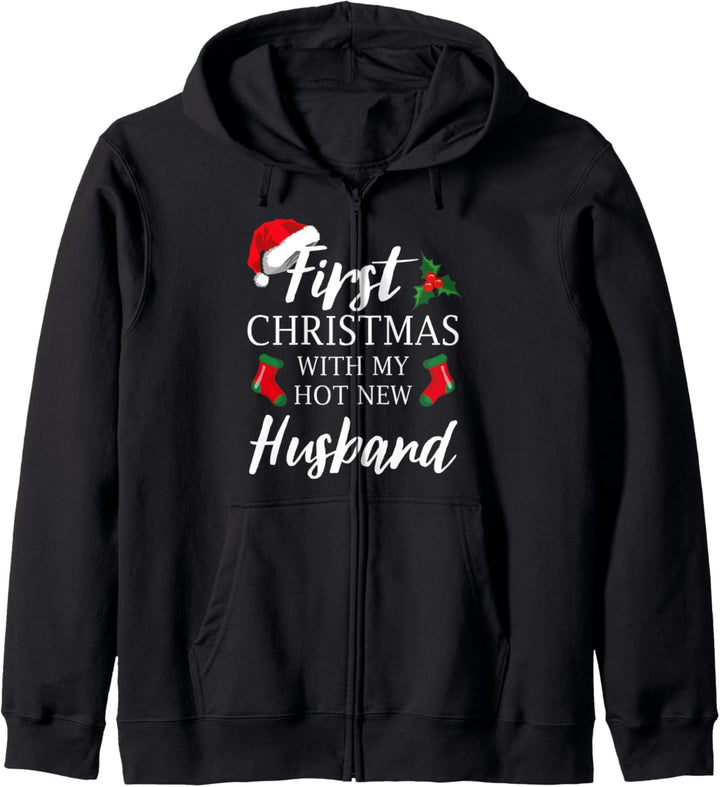 First Christmas With My Hot New Husband Funny Couples 2019 Kapuzenjacke