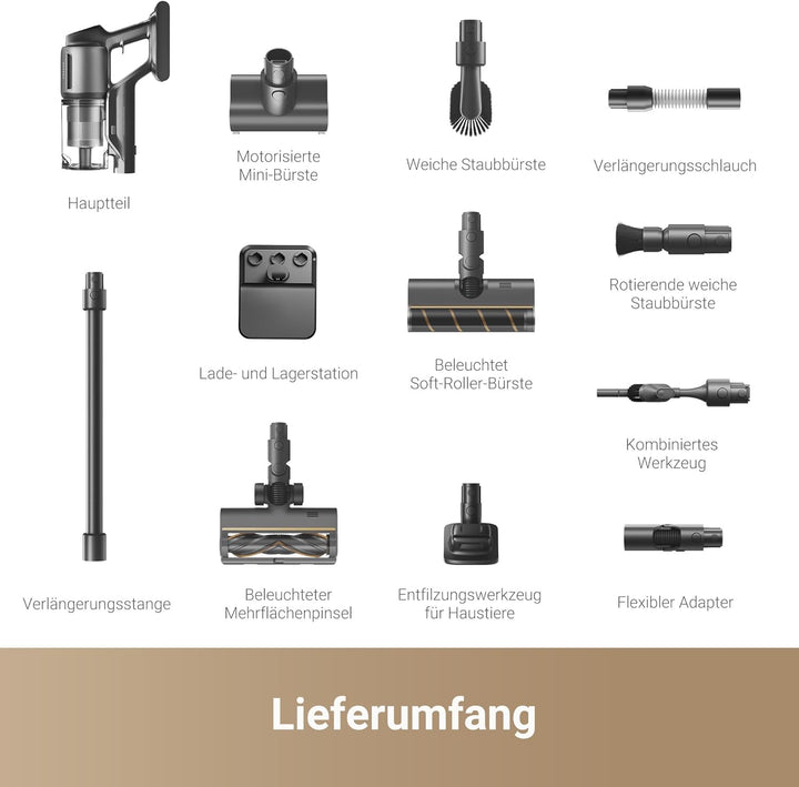dreame Z30 Kabelloser Bodenstaubsauger, 310 AW Saugkraft, 90 min Max Reinigungszeit, Dust-Reveal-Tec
