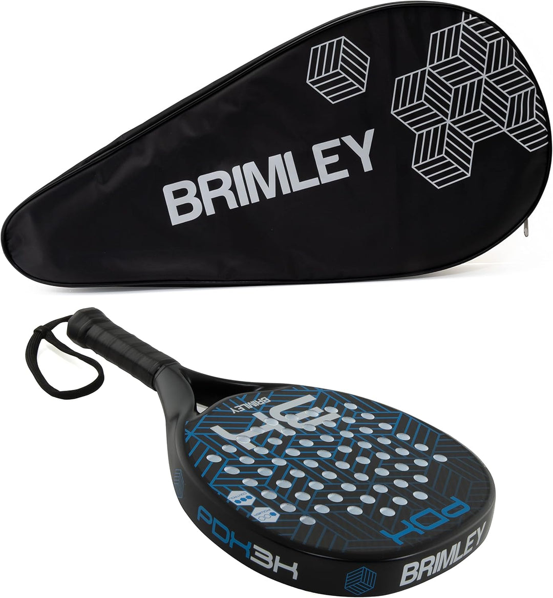 Brimley Padelschläger Carbon | Geeignet für Anfänger & Fortgeschrittene Spieler | 100% Carbon-Schläg