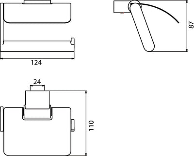 Emco 350000106 Papierhalter System 2 mit Deckel, verchromt