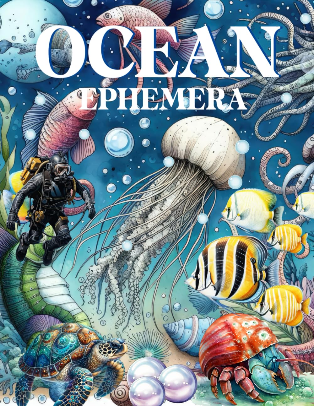 Ocean Ephemera Book: High Quality Images Of Animals, For Paper Crafts, Scrapbooking, Mixed Media, Ju