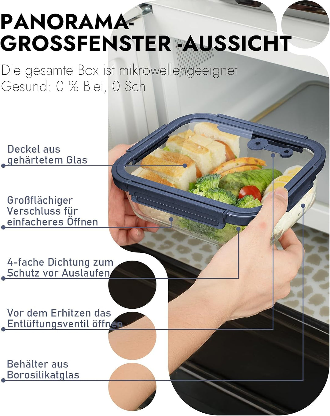 Glasbehälter mit Deckel, 10Stück – Luftdichte Frischhaltedosen für Meal Prep, Vorratsdosen für Küche