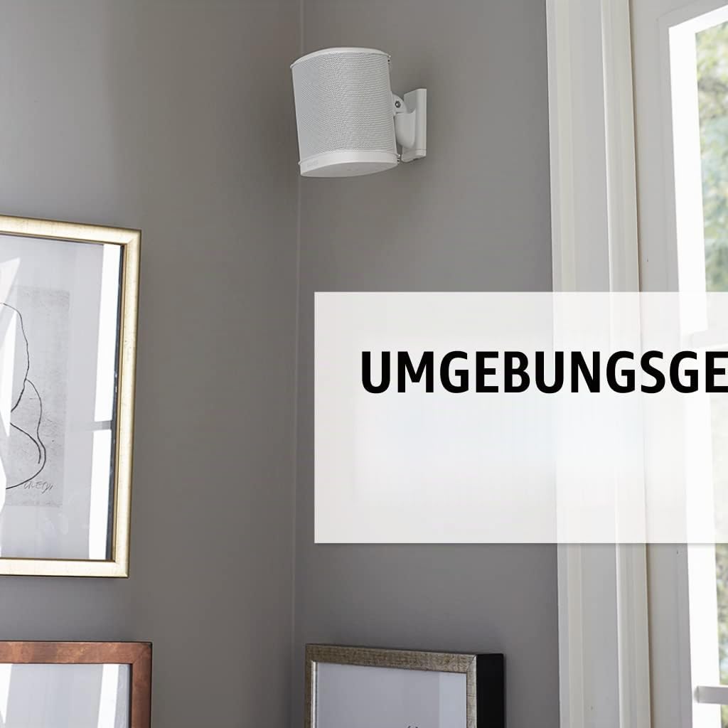 SANUS Wandhalterung (verstellbar, für Sonos Play: 1 und Play: 3 Lautsprecher – Weiss (2 Stück) Weiss