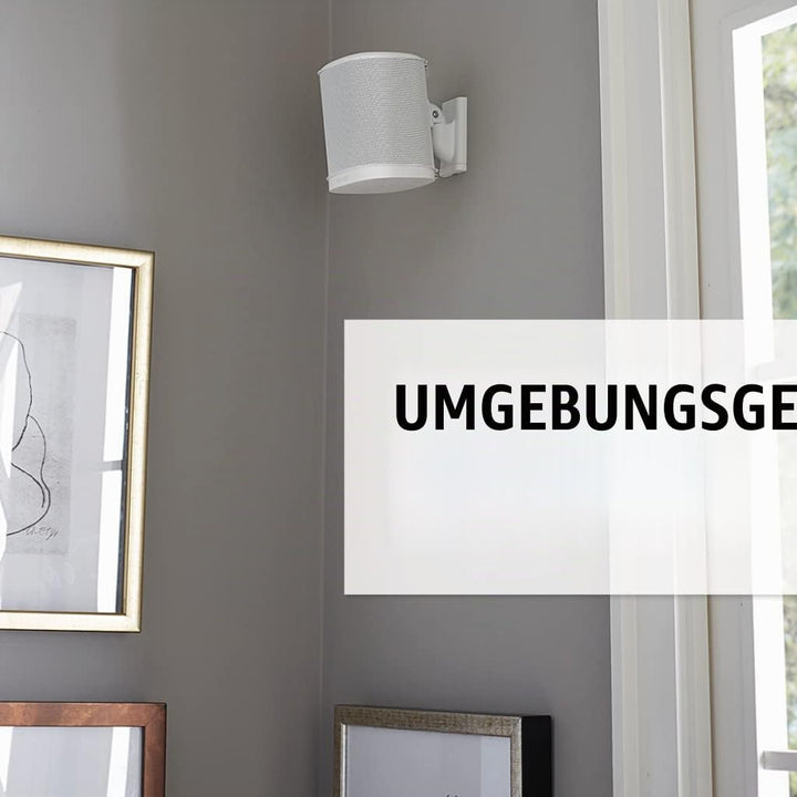 SANUS Wandhalterung (verstellbar, für Sonos Play: 1 und Play: 3 Lautsprecher – Weiss (2 Stück) Weiss