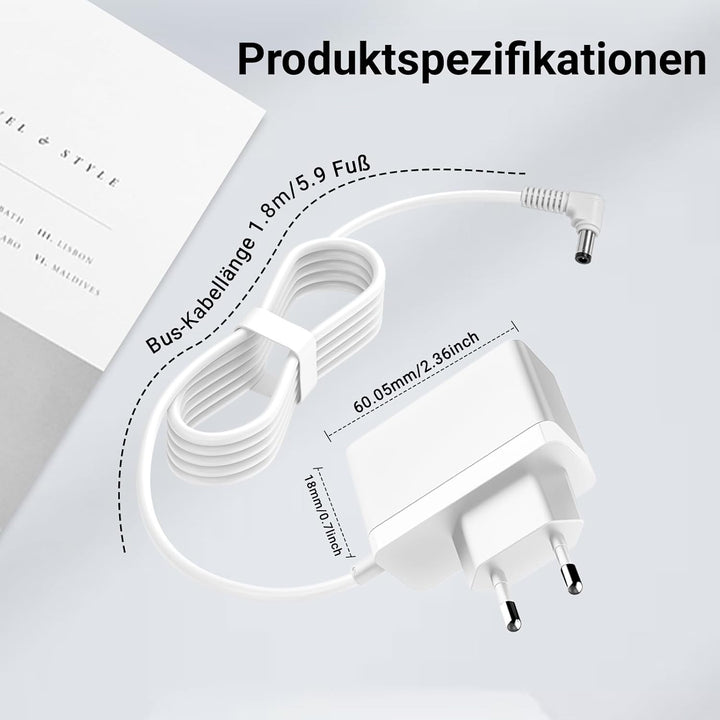 Netzteil für Standventilator – Kompatibel mit Levoit DC Motor Leiser Ventilator LPF-R432 ‎LPF-R432-W