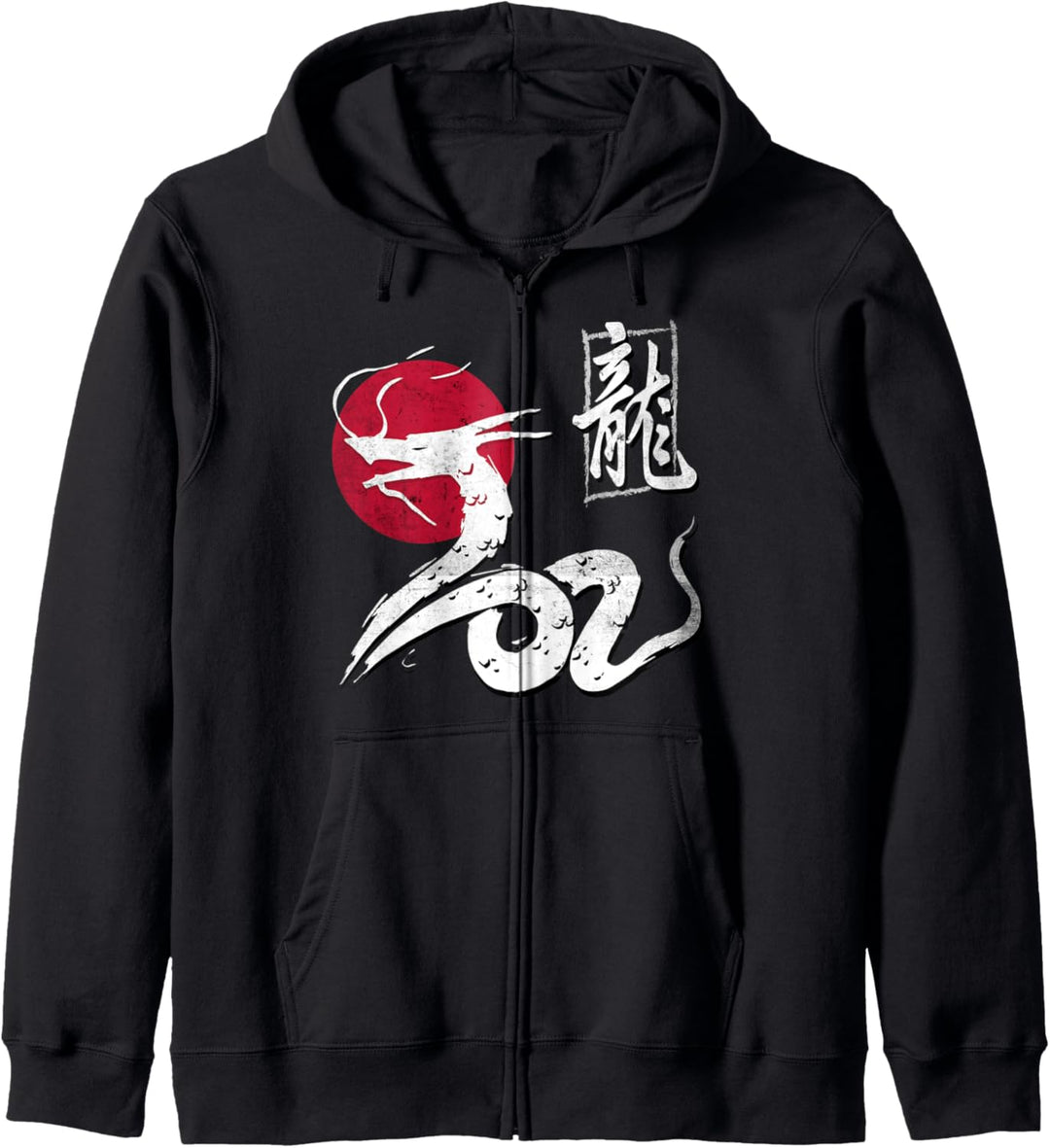 Vintage chinesische Drache japanische Kunst Tokio Drache Kapuzenjacke
