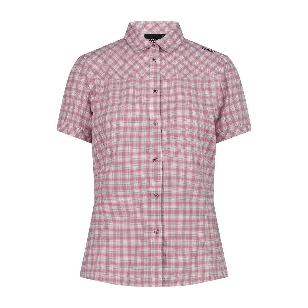 CMP Damen Damen-Stretch-Kurzarmshirt Shirt S Weiss-blush-anthrazit, S Weiß-blush-anthrazit
