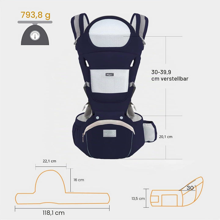 IULONEE Neugeborene Babytrage Baby Carrier Ergonomisch Babytrage mit Hüftsitz Multifunktional Kinder