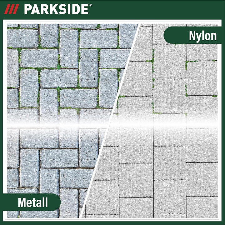 Parkside Metallbürste und Nylonbürste für Fugenbürste |Ersatzbürsten-Set zur Entfernung von Flechten
