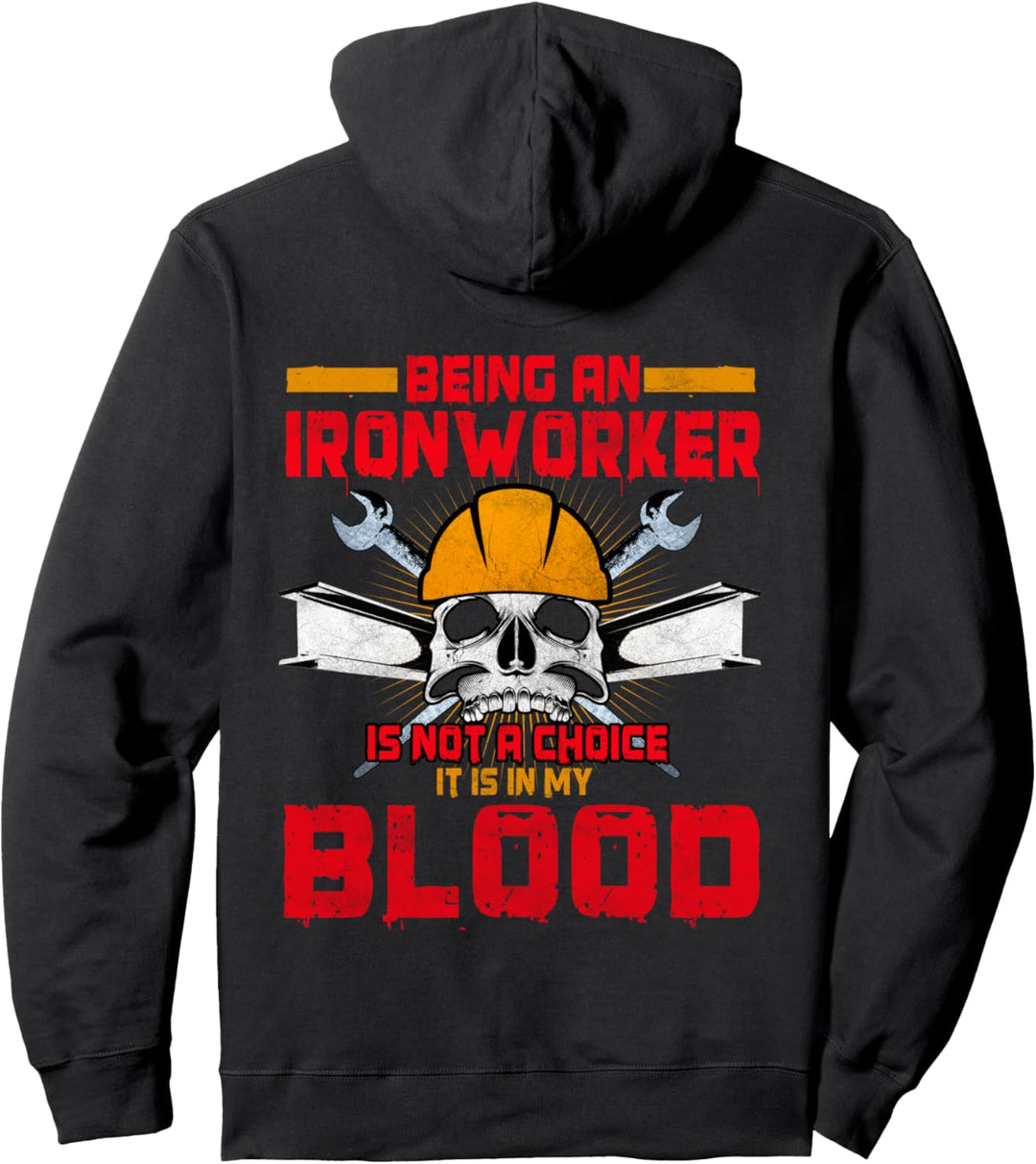 Ironworker Shirts Union Gift Design On Back Of Clothing Pullover Hoodie
