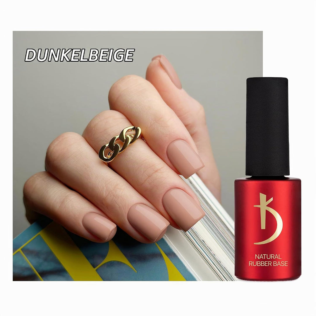 K Kodi Professional Natural Rubber Base Gel - Base Coat Nail Polish Dark Beige Nude UV LED - Unterla