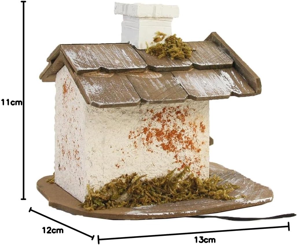 FADEDA Backhaus Gross mit Licht/Höhe:11 cm/handbemalt/detailgetreue Krippen Figuren - Weihnachten Ti