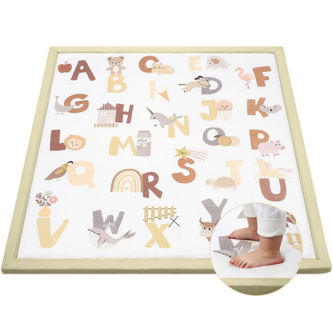 Teppich Krabbelmatte Baby 127x127x3cm, Spielmatte Krabbeldecke Turnmatte Spielteppich für Baby Kinde