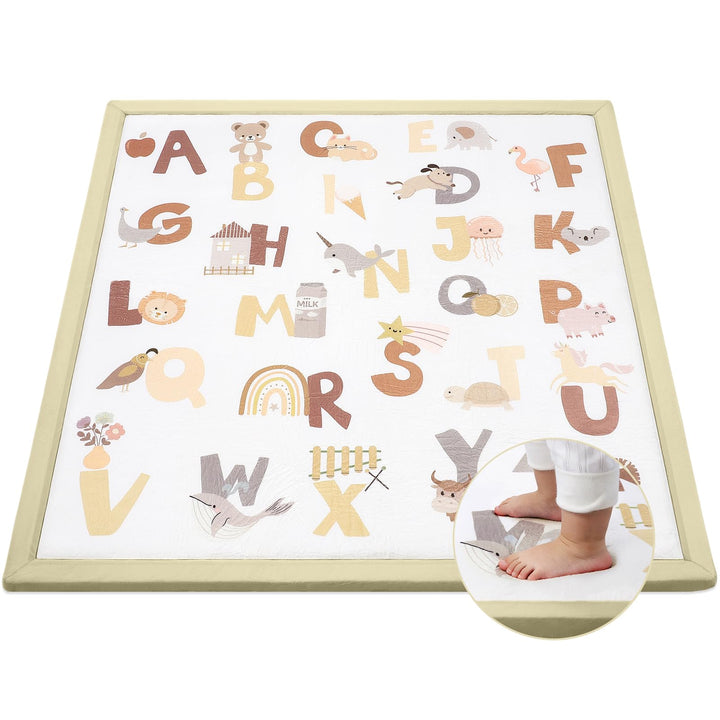 Teppich Krabbelmatte Baby 127x127x3cm, Spielmatte Krabbeldecke Turnmatte Spielteppich für Baby Kinde