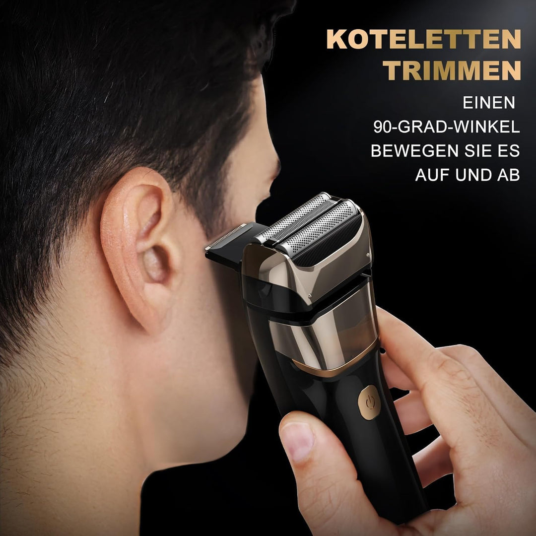 Folienrasierer Herren,2 in 1 Rasierer Herren Elektrisch Wiederaufladbarer USB Rasierapparat Herren N