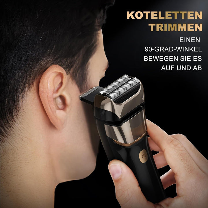 Folienrasierer Herren,2 in 1 Rasierer Herren Elektrisch Wiederaufladbarer USB Rasierapparat Herren N