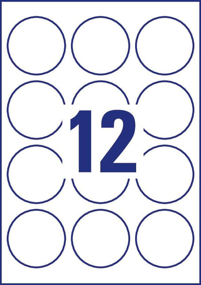 AVERY Zweckform L7787-25 transparente runde Etiketten (300 Klebepunkte, Ø60 mm auf A4, runde Aufkleb