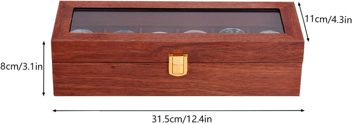 soudesileim 6 uhren aufbewahrungsbox holz, Uhrenbox mit Herausnehmbaren uhrenhalter, watch box mit G