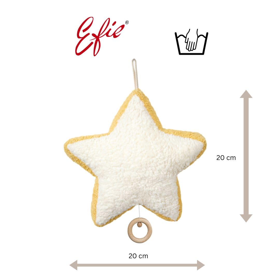 Efie Spieluhr Stern – Bio-Baumwolle (kbA), vegane Füllung aus Recyclingmaterial, Made in Germany, me