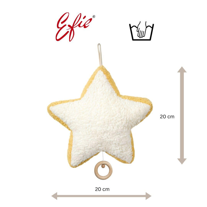 Efie Spieluhr Stern – Bio-Baumwolle (kbA), vegane Füllung aus Recyclingmaterial, Made in Germany, me