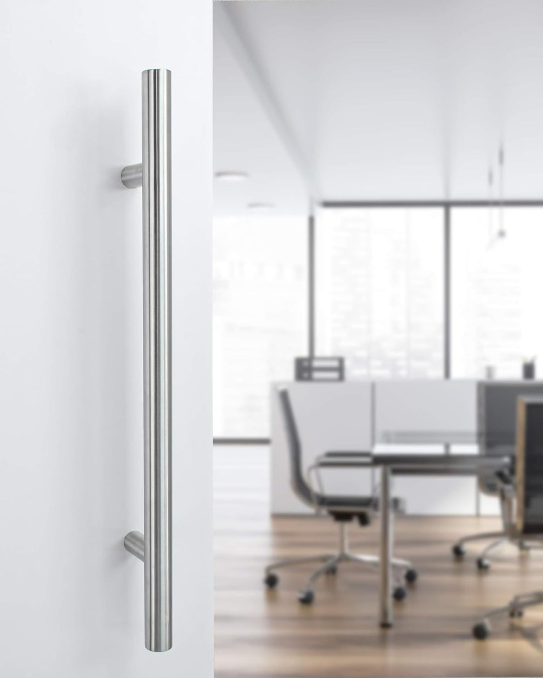 Gedotec Edelstahl Stossgriff | Haustürgriff 400 x 300 mm | 1 Stück | rostfreier Tür-Griff rund | Hau