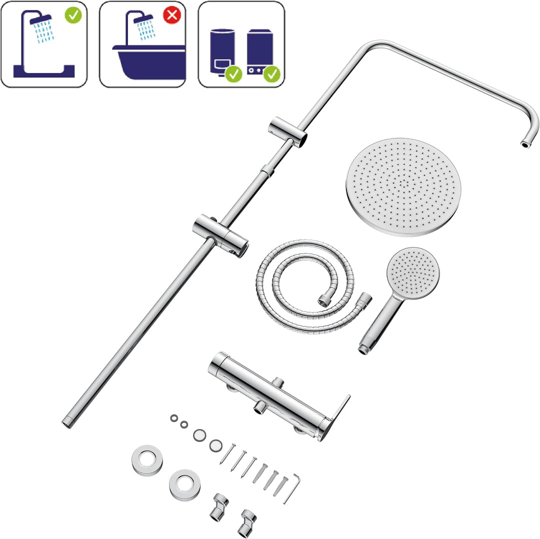 SENSEA - ESSENTIAL Duschsystem - Mechanischer Einhebelmischer - Standardanschluss 15/21 mm - Schwenk