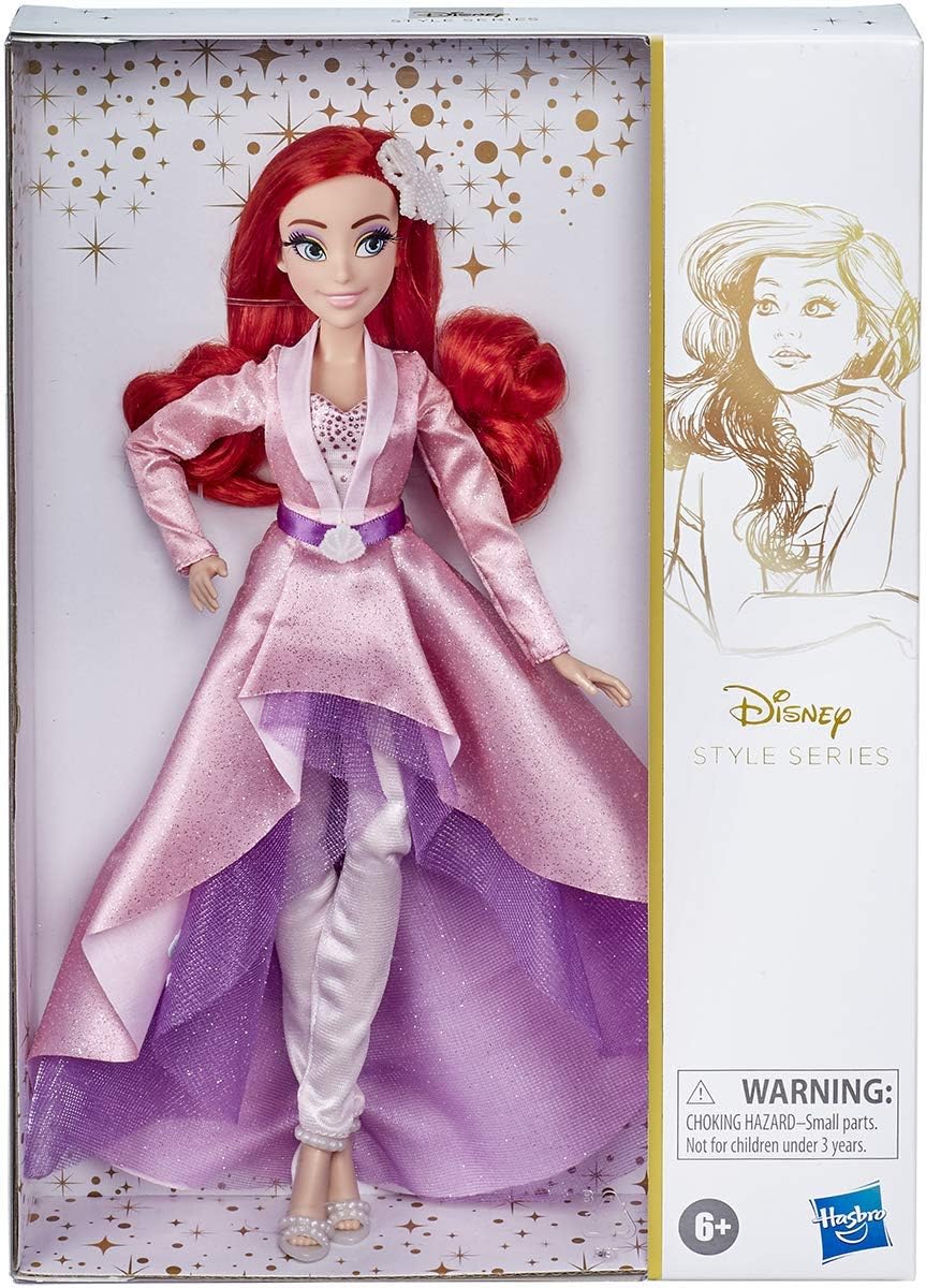 Disney Prinzessin Style Serie 07 Arielle, moderne Modepuppe mit Ohrringen und Schuhen, für Mädchen a