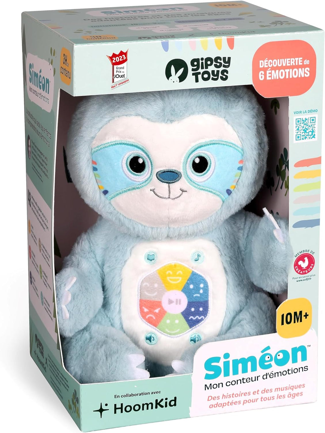 Gipsy Toys - Simeon, Mein Emotionserzähler - Interaktives Plüschtier mit Musik, Geschichtenerzähler
