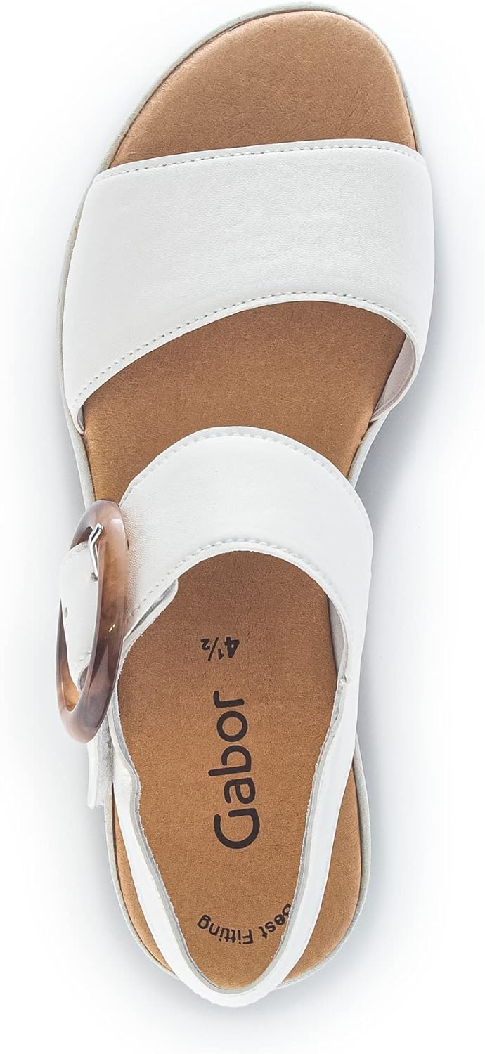 Gabor Damen Plateausandalen, Frauen Sandalen 37 EU Weiss Latte, 37 EU Weiss Latte