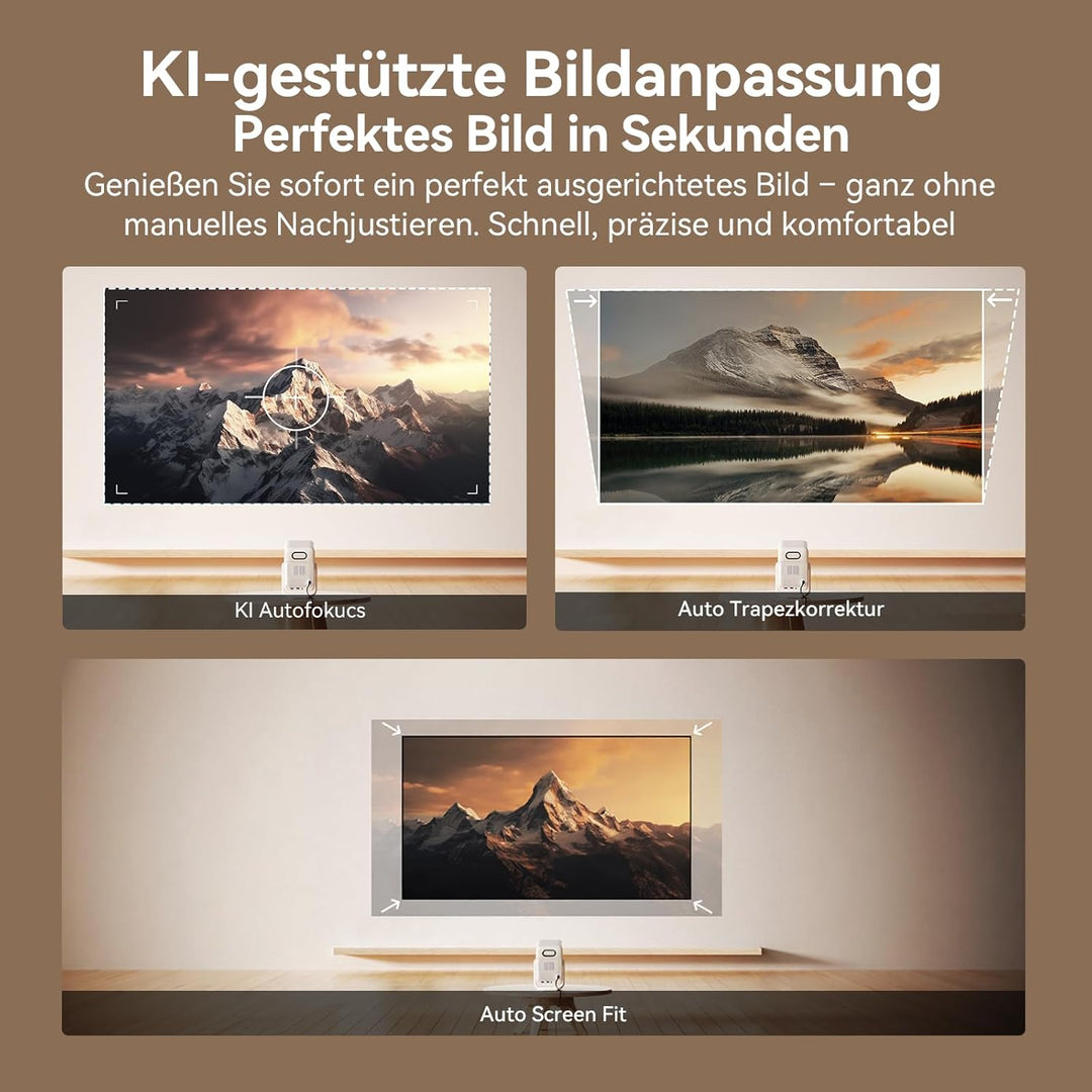 WANBO T2 Ultra Smart Beamer Google TV 14, Netflix/Live TV, Native 1080P, 500 ANSI, KI Autofokus Trap
