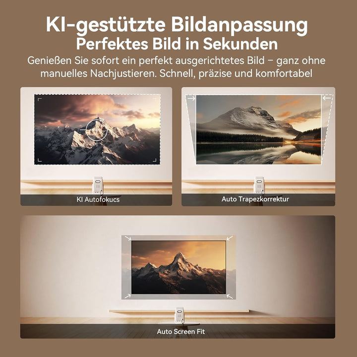 WANBO T2 Ultra Smart Beamer Google TV 14, Netflix/Live TV, Native 1080P, 500 ANSI, KI Autofokus Trap
