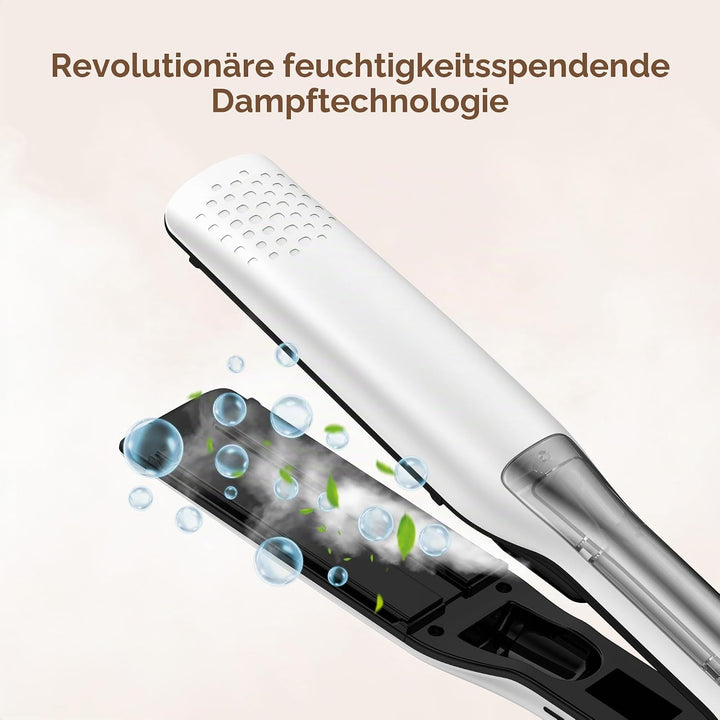 UKLISS Dampfglätteisen, Glätteisen Breit 40MM mit LCD Display, Steam Haarglätter Leistungsstarker Da
