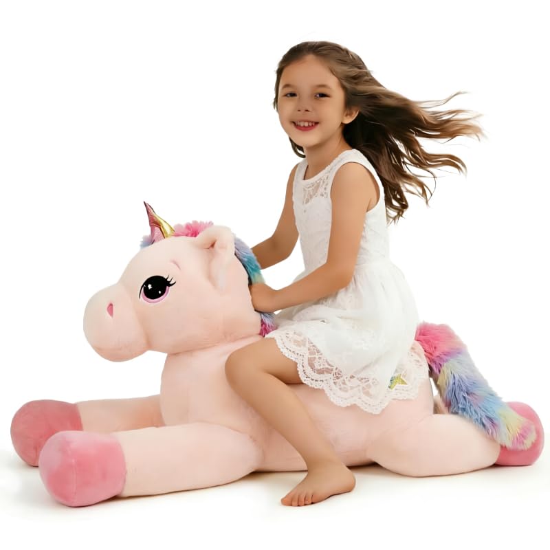 Yeqivo Riesen Einhorn Spielzeug Plüsch Grosses Regenbogen Lila Einhorn Kuscheltier Schöne Einhorn Ge
